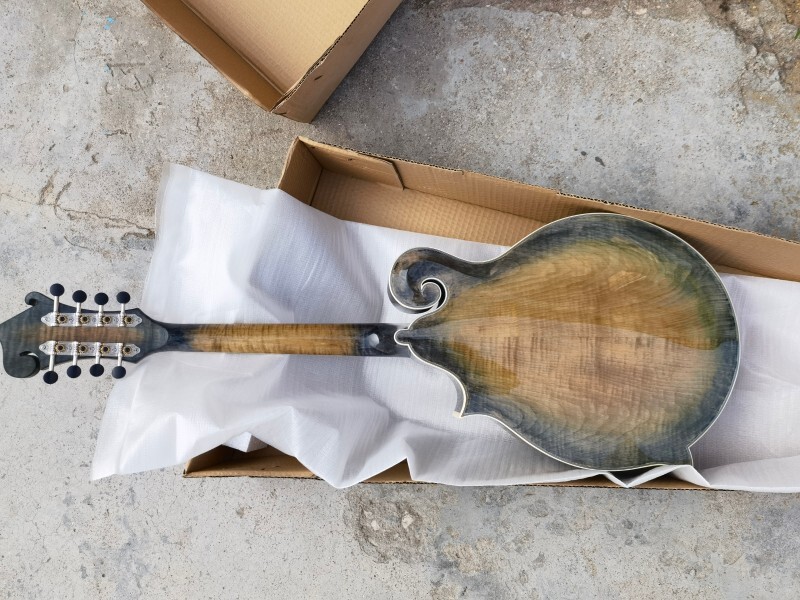 Afanti mandolina de octava tallada a mano con tapa de abeto sólido y acabado brillante