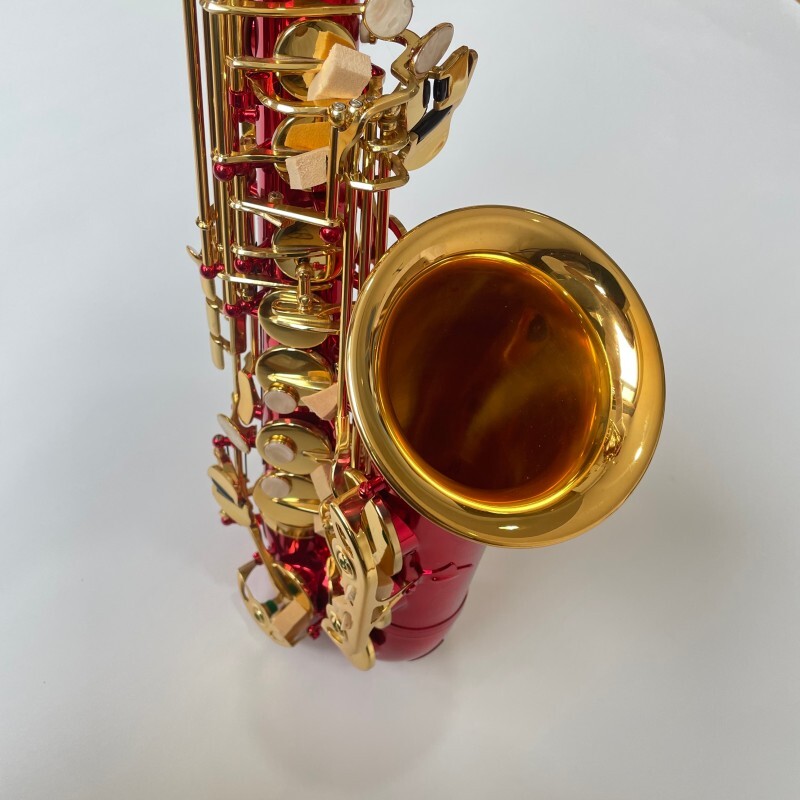 Saxofón Alto Rojo Profesional General Grade Be Key con Material de Latón