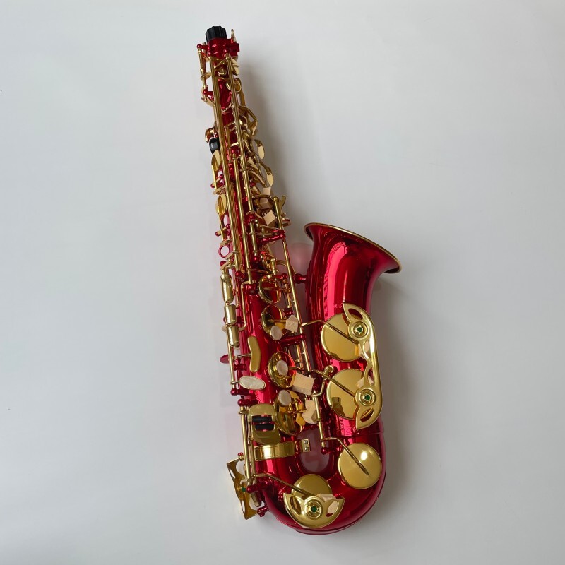 Saxofón Alto Rojo Profesional General Grade Be Key con Material de Latón