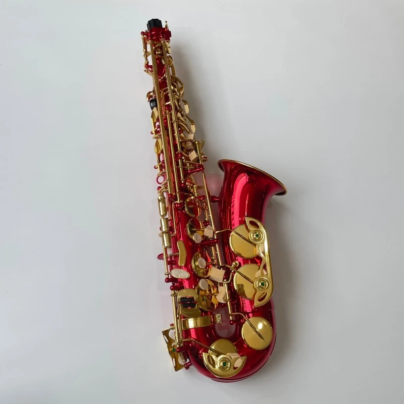 Saxofón Alto Rojo Profesional General Grade Be Key con Material de Latón