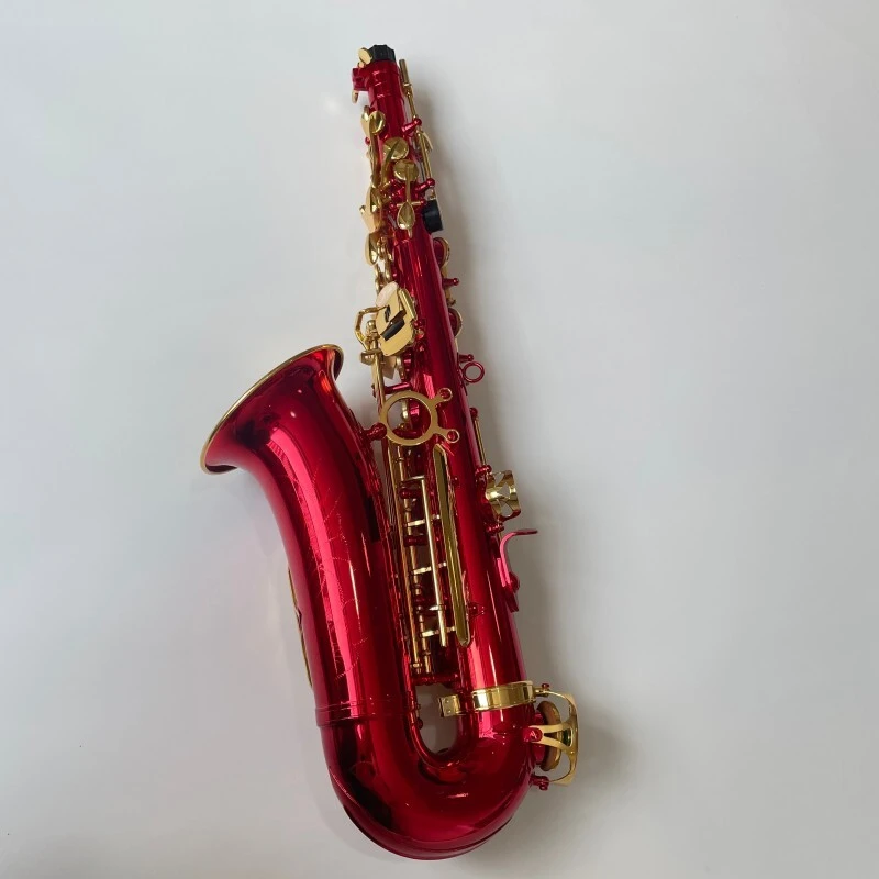 Saxofón Alto Rojo Profesional General Grade Be Key con Material de Latón