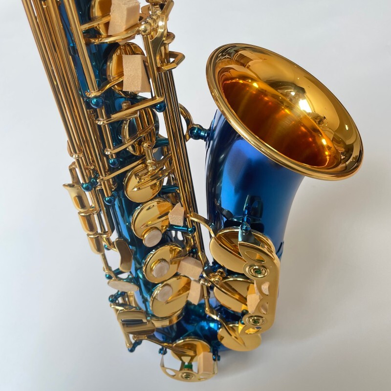 Entrega Rápida Saxofón Mib Azul Mejor Calidad Saxofón Alto Profesional OEM