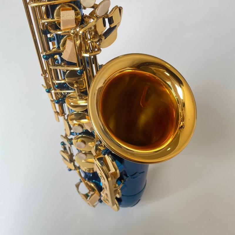 Entrega Rápida Saxofón Mib Azul Mejor Calidad Saxofón Alto Profesional OEM