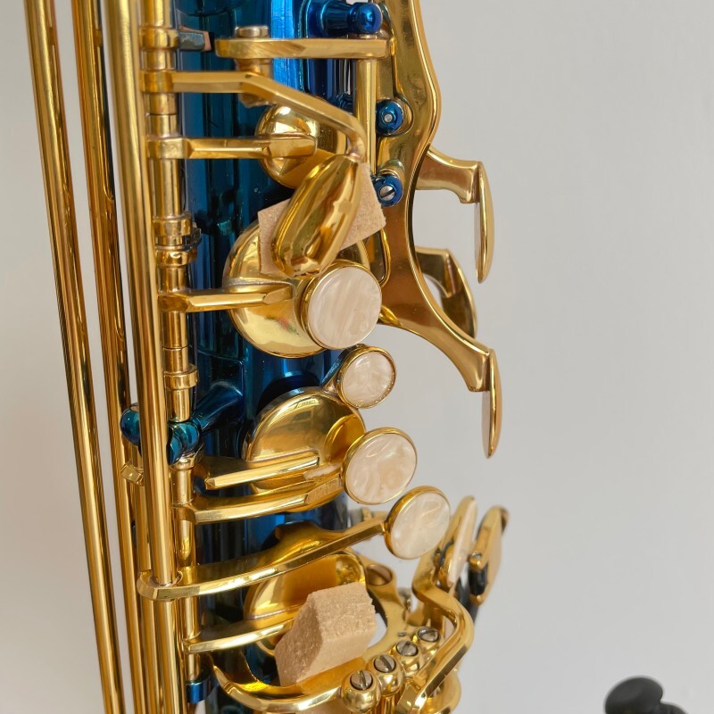 Entrega Rápida Saxofón Mib Azul Mejor Calidad Saxofón Alto Profesional OEM