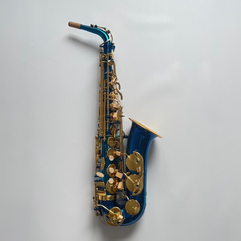 Entrega Rápida Saxofón Mib Azul Mejor Calidad Saxofón Alto Profesional OEM