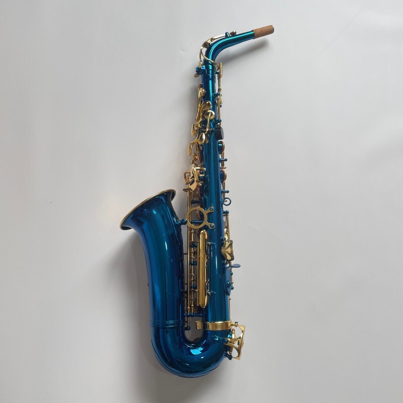 Entrega Rápida Saxofón Mib Azul Mejor Calidad Saxofón Alto Profesional OEM