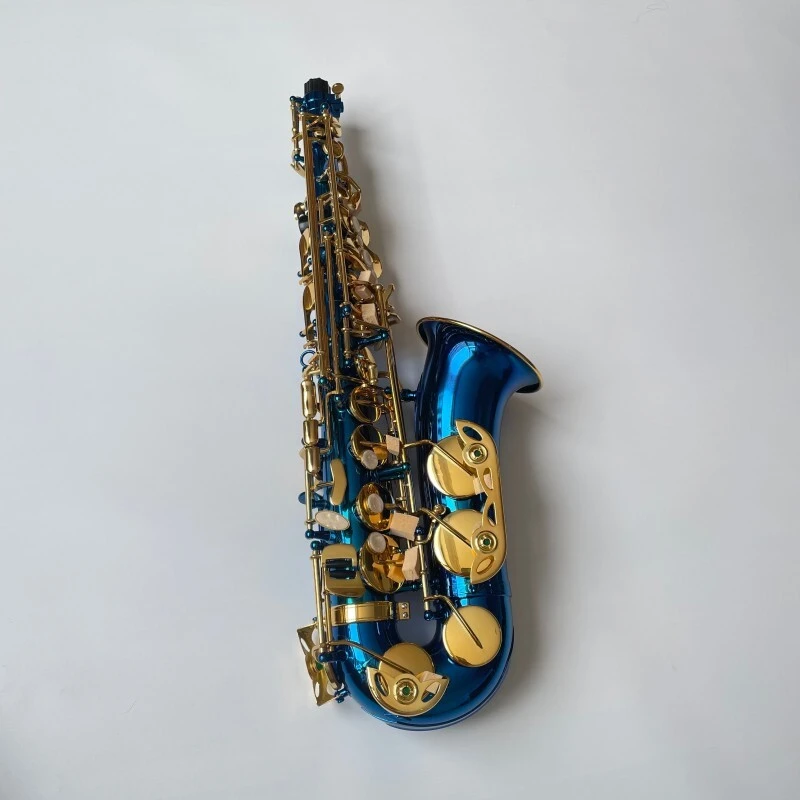 Entrega Rápida Saxofón Mib Azul Mejor Calidad Saxofón Alto Profesional OEM
