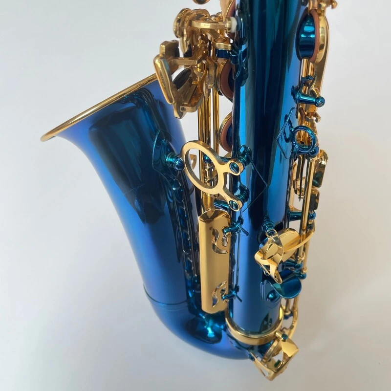 Entrega Rápida Saxofón Mib Azul Mejor Calidad Saxofón Alto Profesional OEM