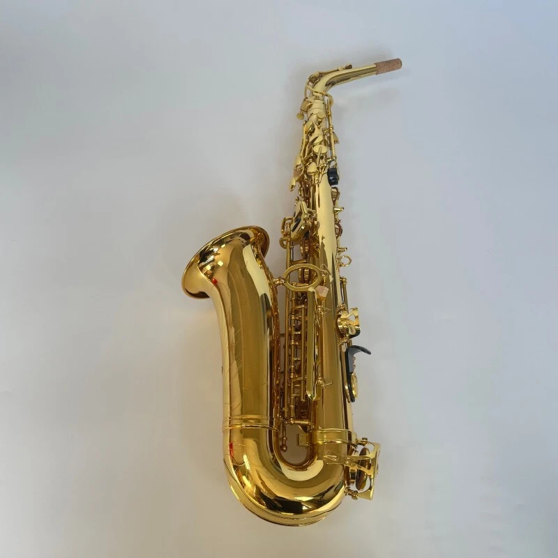 Instrumentos de viento Saxofón Alto Llave Mib Laca Dorada