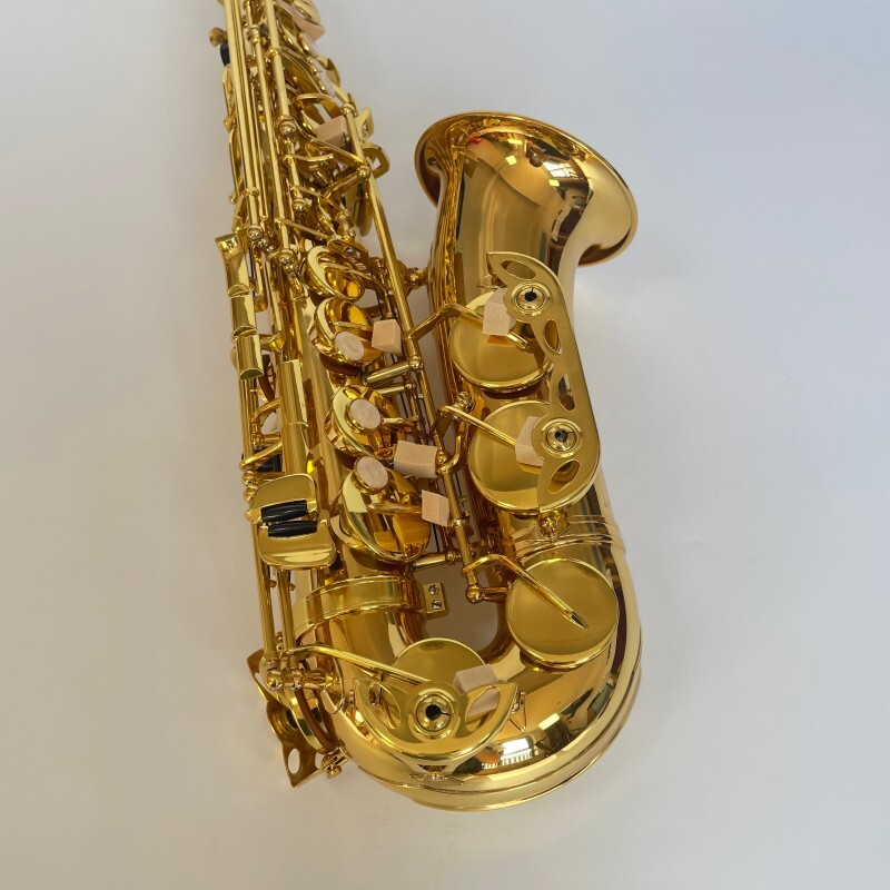 Instrumentos de viento Saxofón Alto Llave Mib Laca Dorada