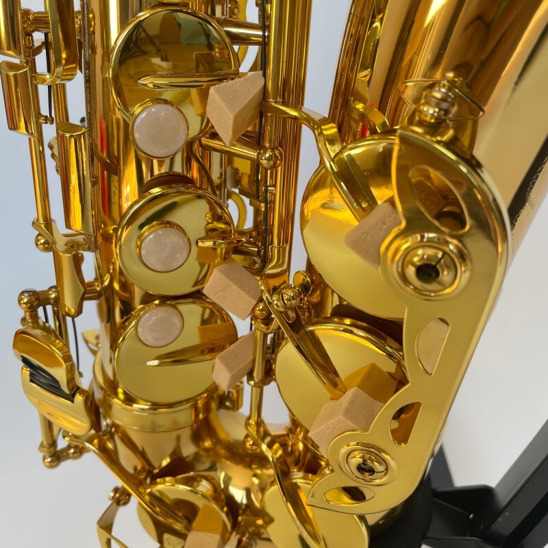 Instrumentos de viento Saxofón Alto Llave Mib Laca Dorada