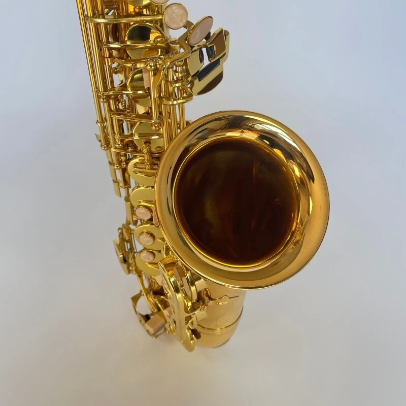 Instrumentos de viento Saxofón Alto Llave Mib Laca Dorada