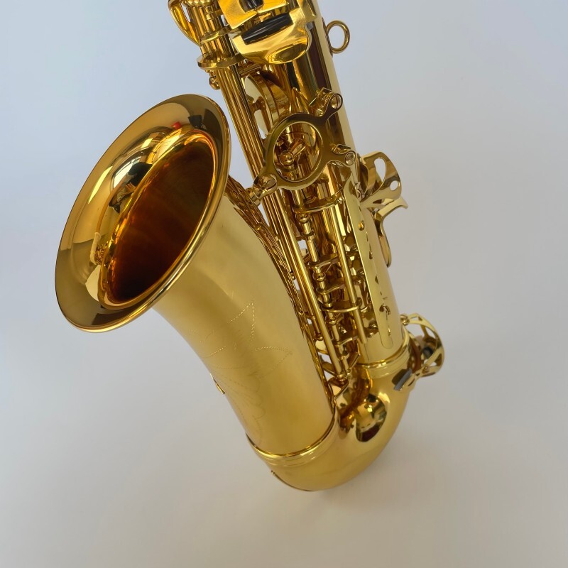 Saxofón Alto Color Oro Clave Mib Saxofón Latón Acabado Lacado