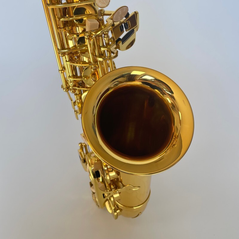 Saxofón Alto Color Oro Clave Mib Saxofón Latón Acabado Lacado