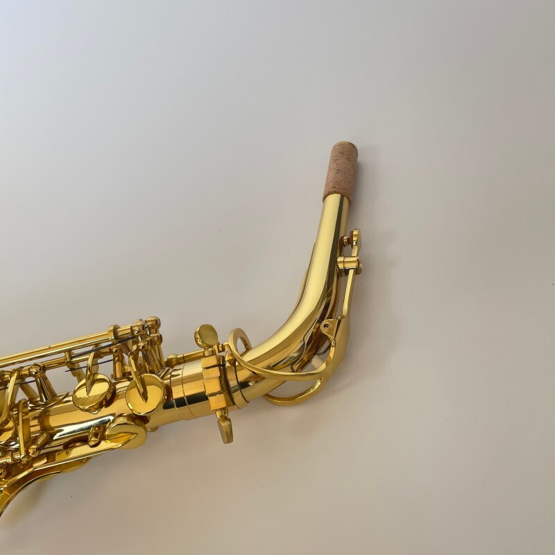 Saxofón Alto Color Oro Clave Mib Saxofón Latón Acabado Lacado
