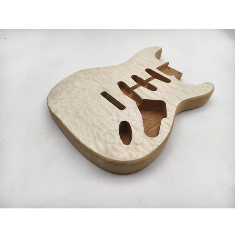 Cuerpo de guitarra eléctrica Afanti SSS de madera de caoba con chapa de arce acolchado