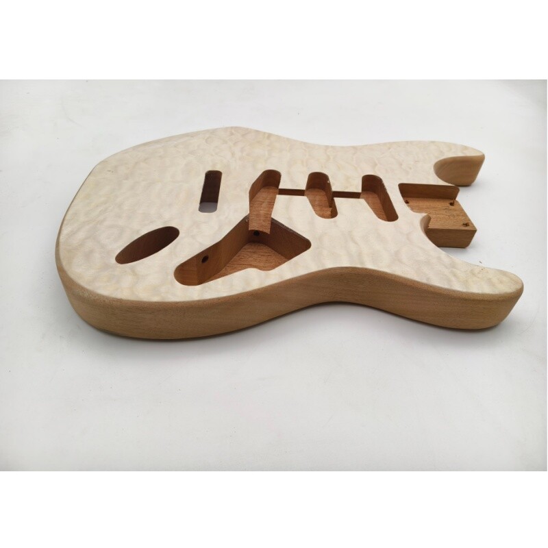 Cuerpo de guitarra eléctrica Afanti SSS de madera de caoba con chapa de arce acolchado