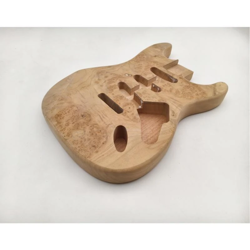 Cuerpo de guitarra sin terminar de caoba Afanti con chapa de álamo