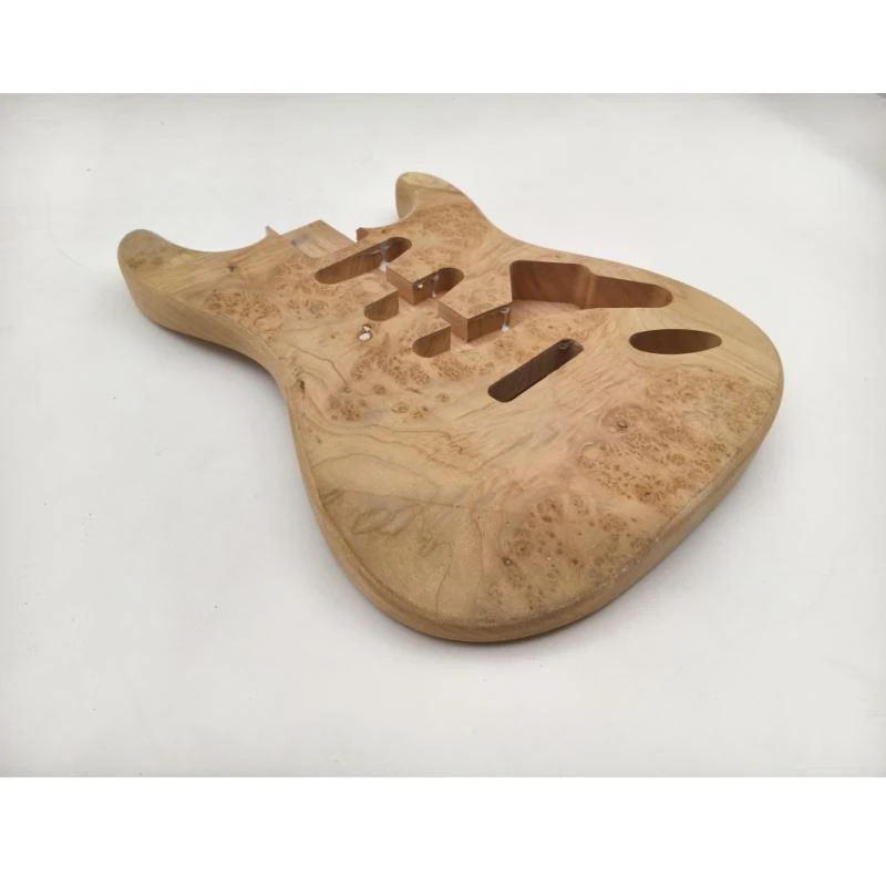 Cuerpo de guitarra sin terminar de caoba Afanti con chapa de álamo