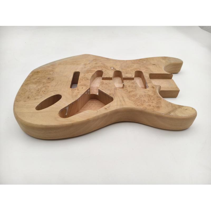 Cuerpo de guitarra sin terminar de caoba Afanti con chapa de álamo