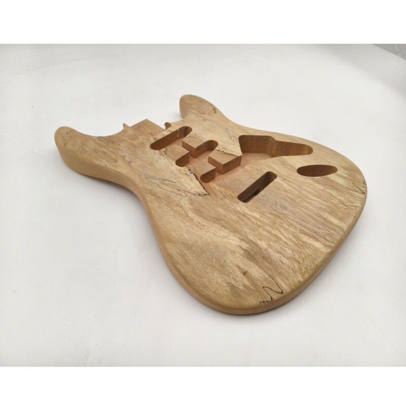 Cuerpo de guitarra Afanti SSS de caoba con chapa de arce spalted sin terminar