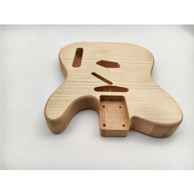 Cuerpo de guitarra TL de madera de caoba sin terminar Afanti con chapa de arce flameado