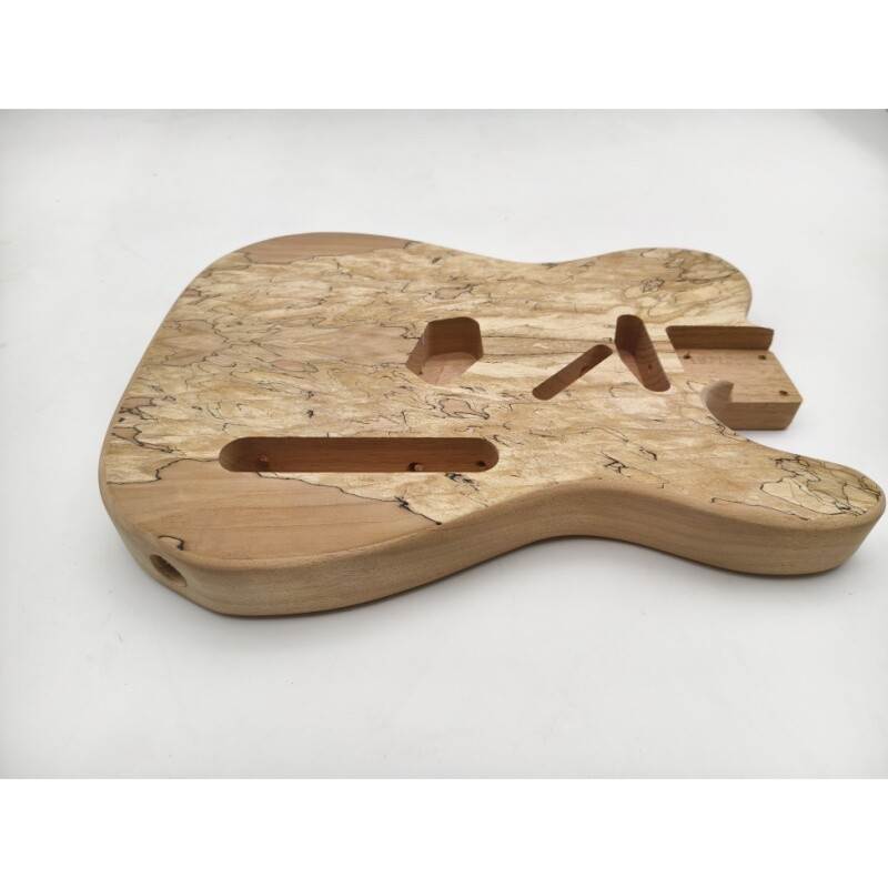 Cuerpo de guitarra TL de caoba sin terminar con chapa de arce veteado de Afanti