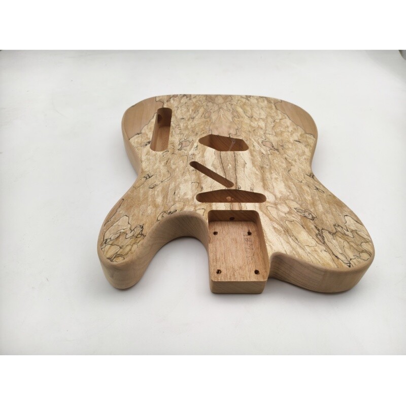 Cuerpo de guitarra TL de caoba sin terminar con chapa de arce veteado de Afanti