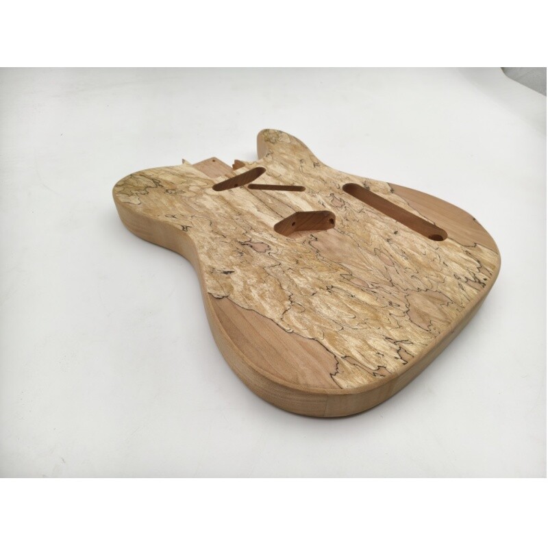 Cuerpo de guitarra TL de caoba sin terminar con chapa de arce veteado de Afanti