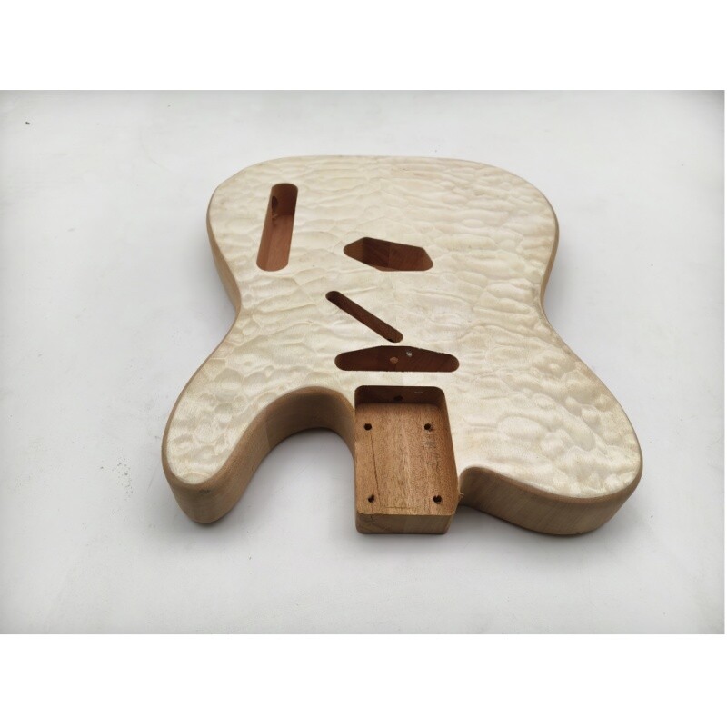 Afanti Cuerpo de guitarra eléctrica de caoba inacabada con chapa de arce acolchado TL
