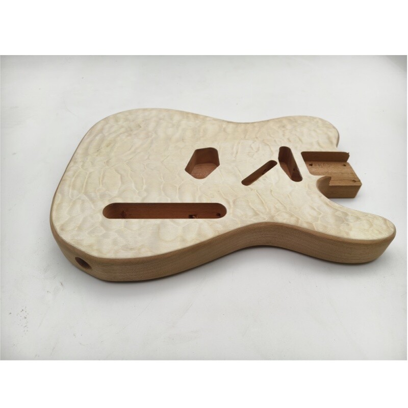 Afanti Cuerpo de guitarra eléctrica de caoba inacabada con chapa de arce acolchado TL