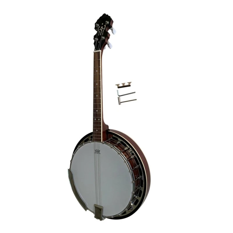 Banjo tenor Afanti de 4 cuerdas con aro de caoba y escala corta