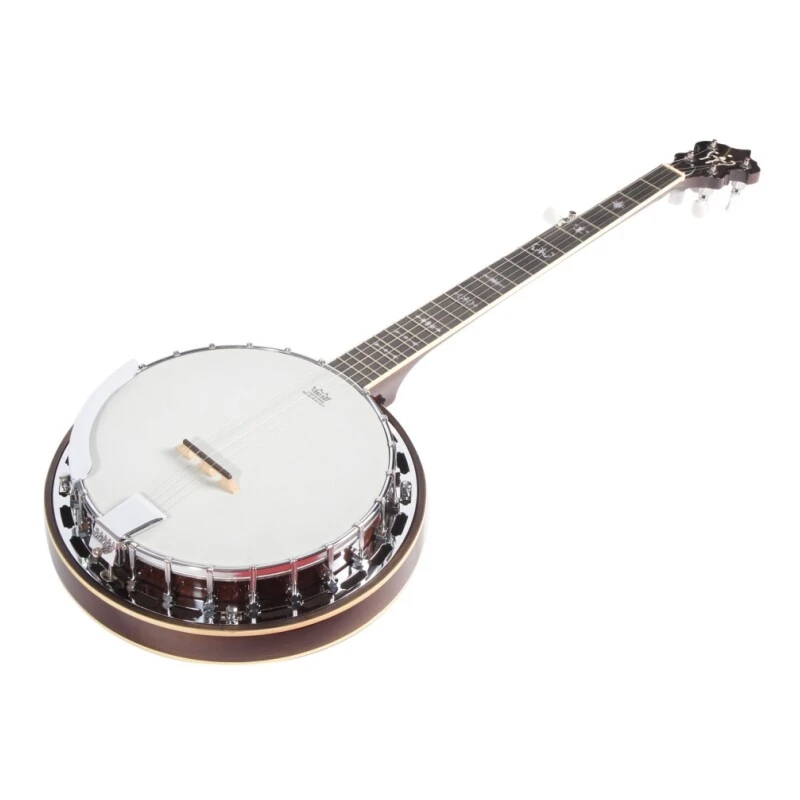 Parche de tambor Afanti Remo con aro resonador de caoba y brida cromada para banjo de 5 cuerdas