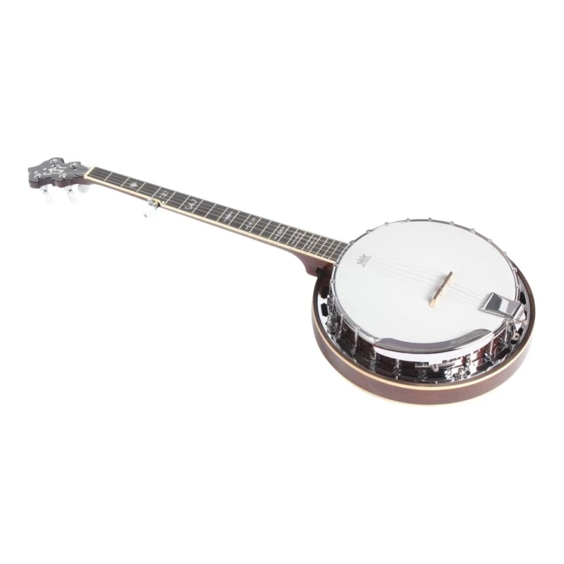Parche de tambor Afanti Remo con aro resonador de caoba y brida cromada para banjo de 5 cuerdas
