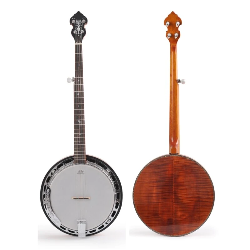 Banjo de 5 cuerdas Afanti Bronze Tone Ring Flamed Maple Resonator