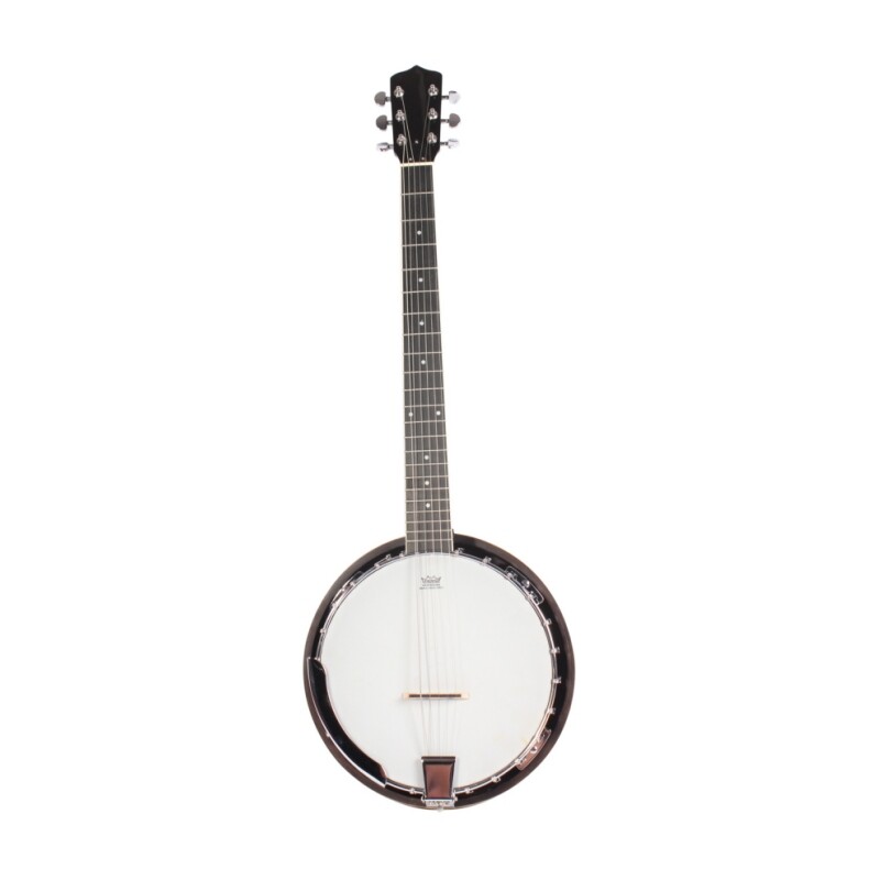 Parche de tambor Afanti Remo, resonador y aro de caoba, diapasón de palisandro, banjo de 6 cuerdas