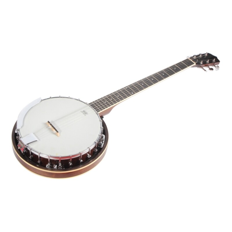 Parche de tambor Afanti Remo, resonador y aro de caoba, diapasón de palisandro, banjo de 6 cuerdas