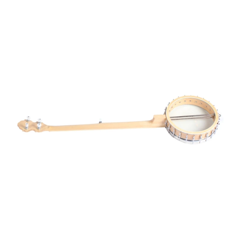 Banjo Afanti de 5 cuerdas con parche Remo de 11", aro de arce, mástil largo y parte posterior abierta