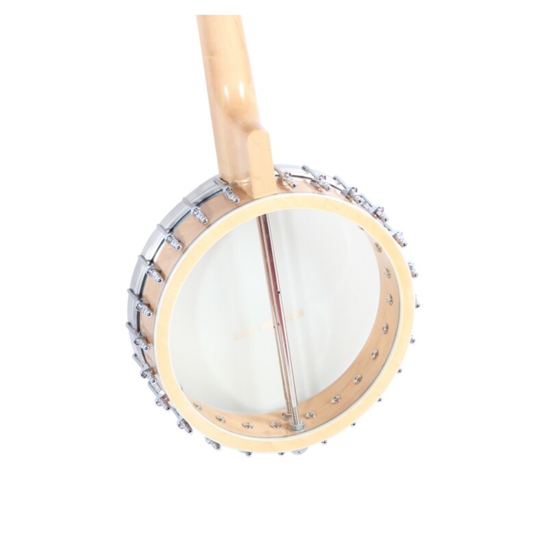 Banjo Afanti de 5 cuerdas con parche Remo de 11", aro de arce, mástil largo y parte posterior abierta