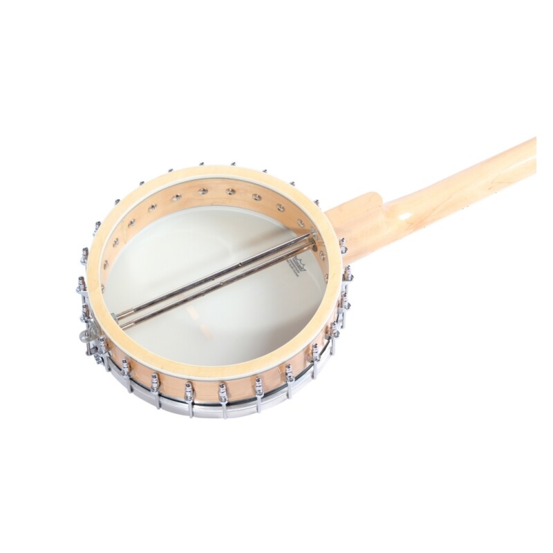 Banjo Afanti de 5 cuerdas con parche Remo de 11", aro de arce, mástil largo y parte posterior abierta