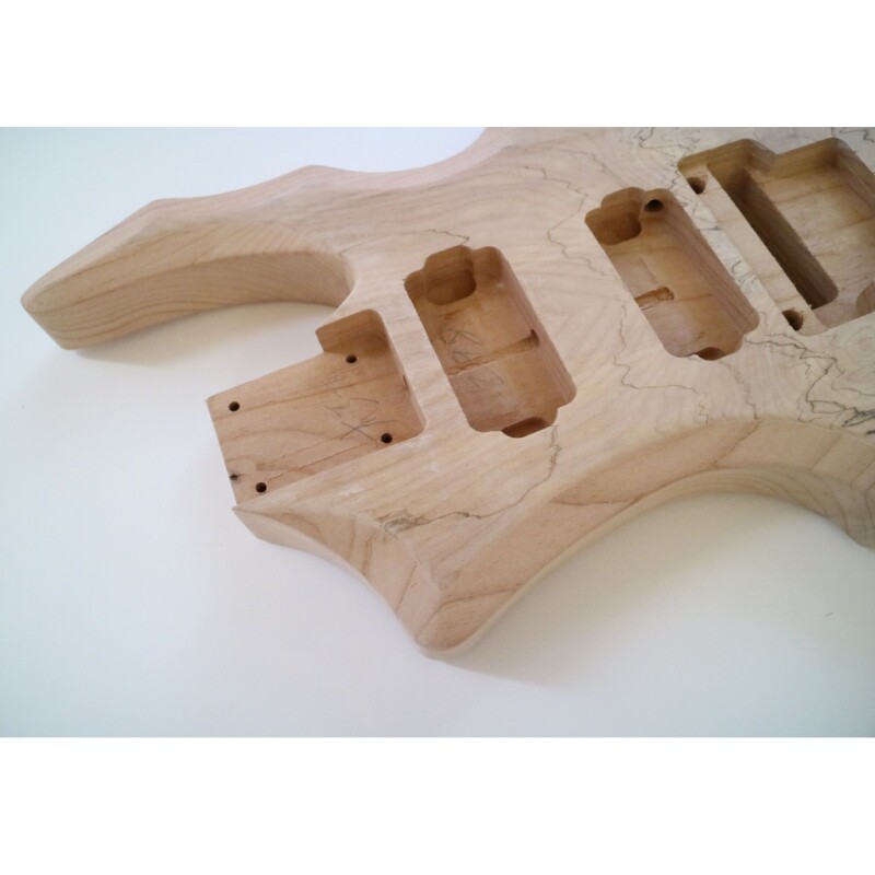 Kit de guitarra eléctrica con cuerpo de fresno Afanti y chapa de arce spalted