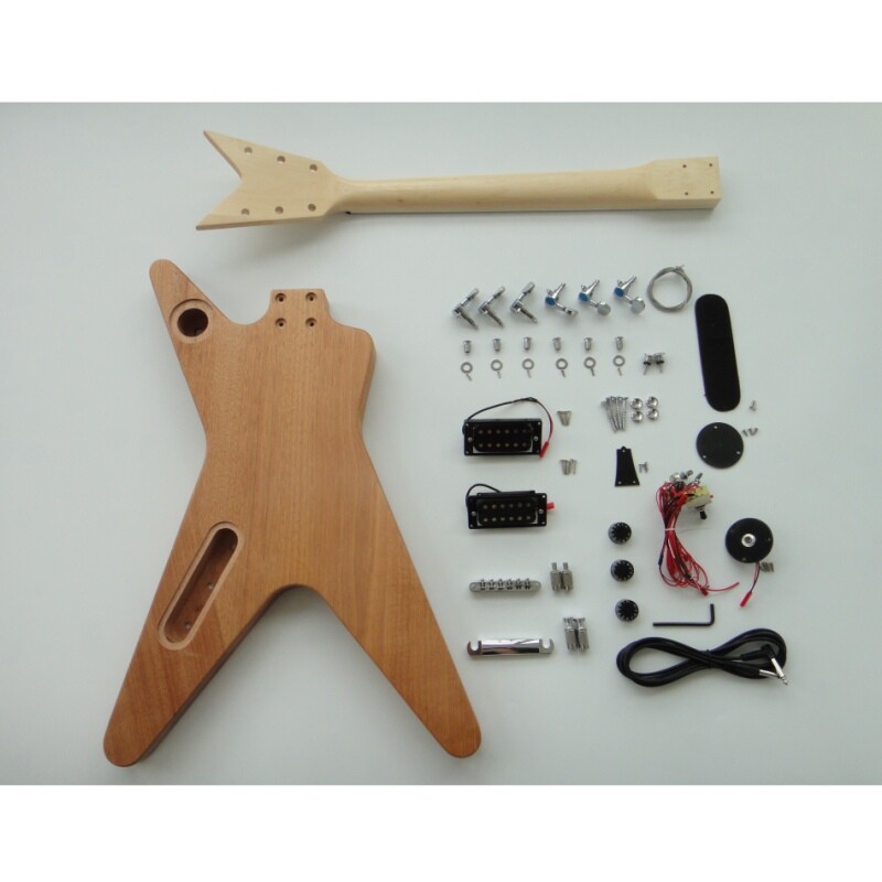 Kit de bricolaje para guitarra eléctrica Afanti con cuerpo de caoba y mástil de arce
