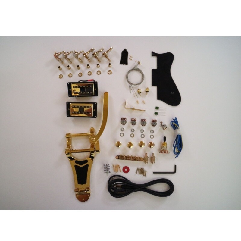 Kit de guitarra eléctrica Afanti Maple Plywood Body Hollow Unfinished