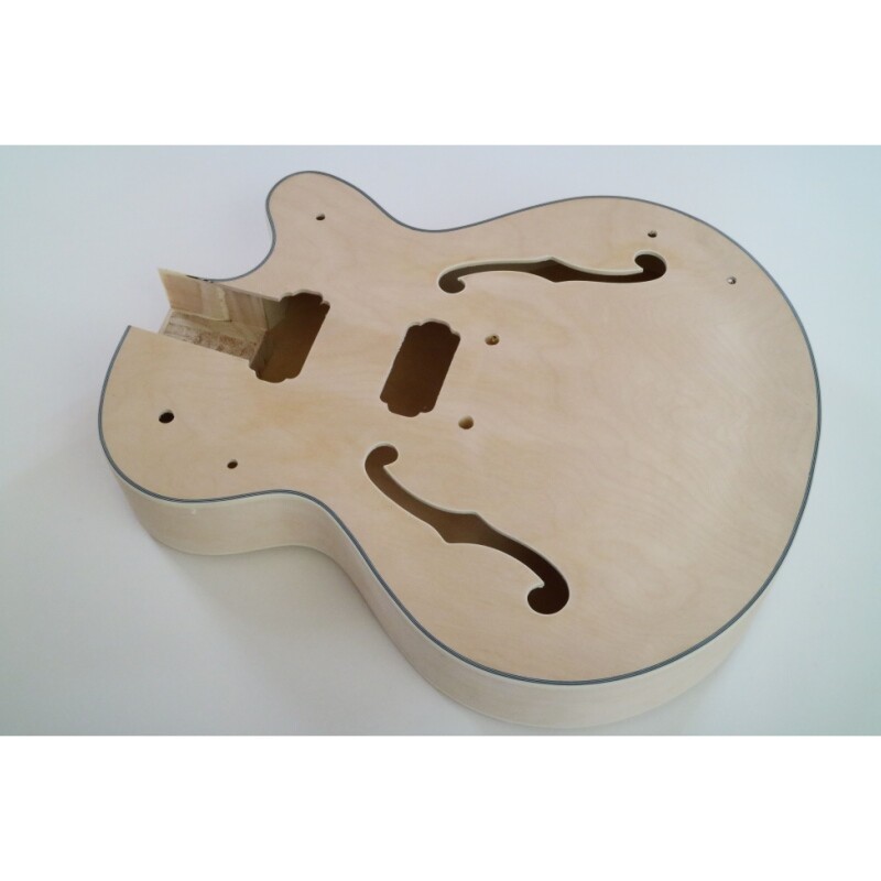 Kit de guitarra eléctrica Afanti Maple Plywood Body Hollow Unfinished