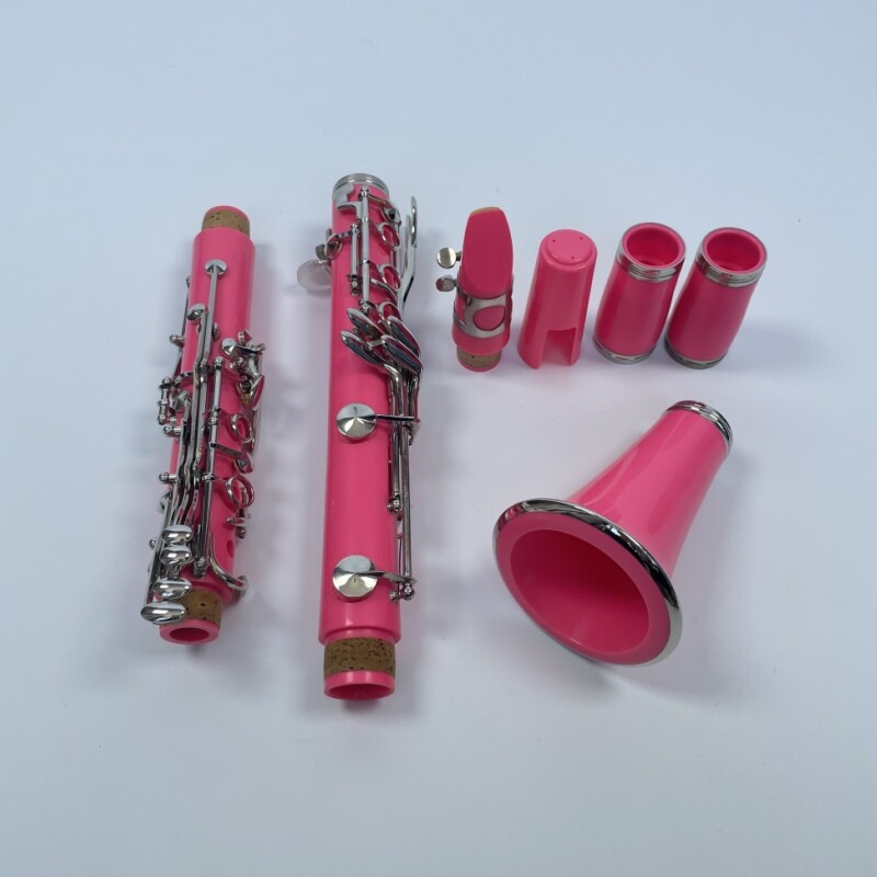 Afanti Color Rosa 17 Llaves Niquelado Clarinete para Principiantes