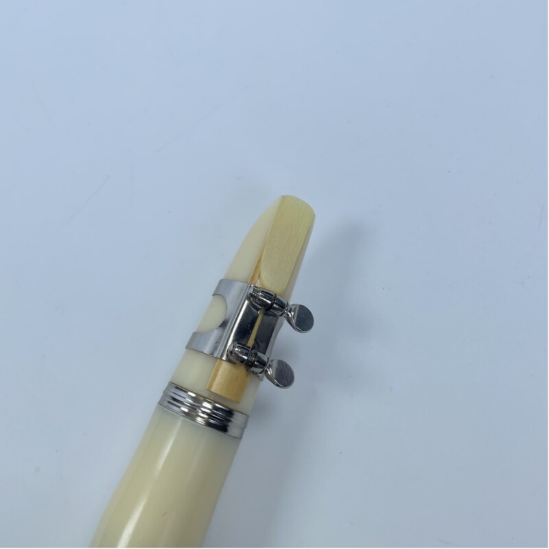 Afanti Color Blanco 17 Teclas Cuerpo ABS Teclas Niqueladas Clarinete