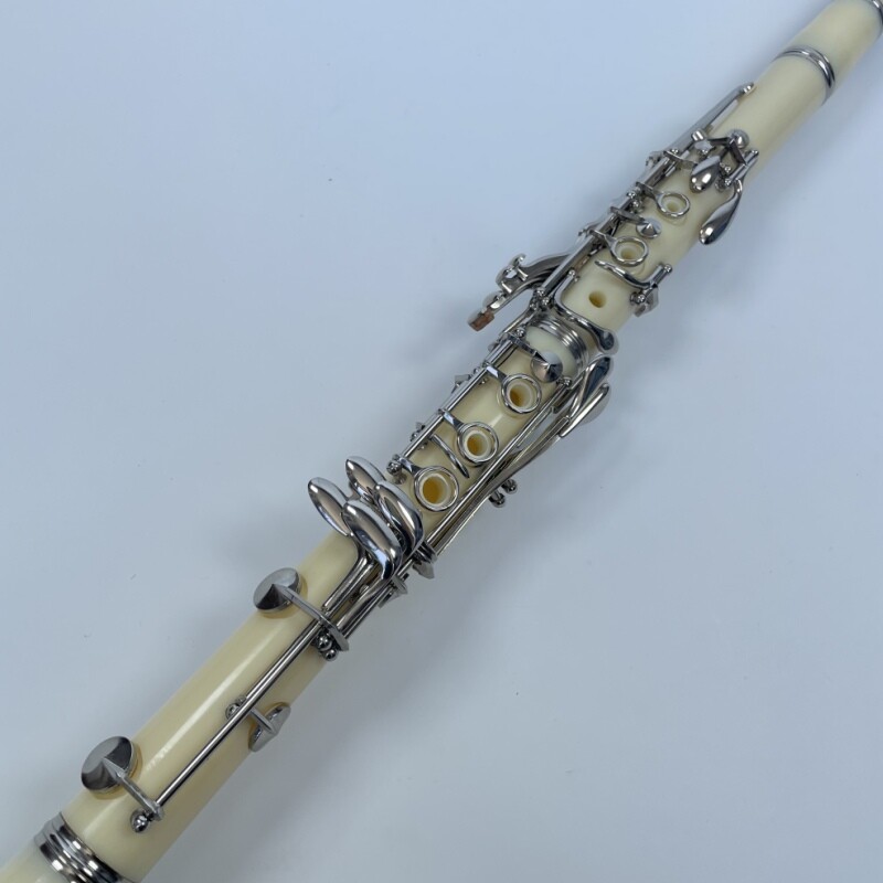 Afanti Color Blanco 17 Teclas Cuerpo ABS Teclas Niqueladas Clarinete