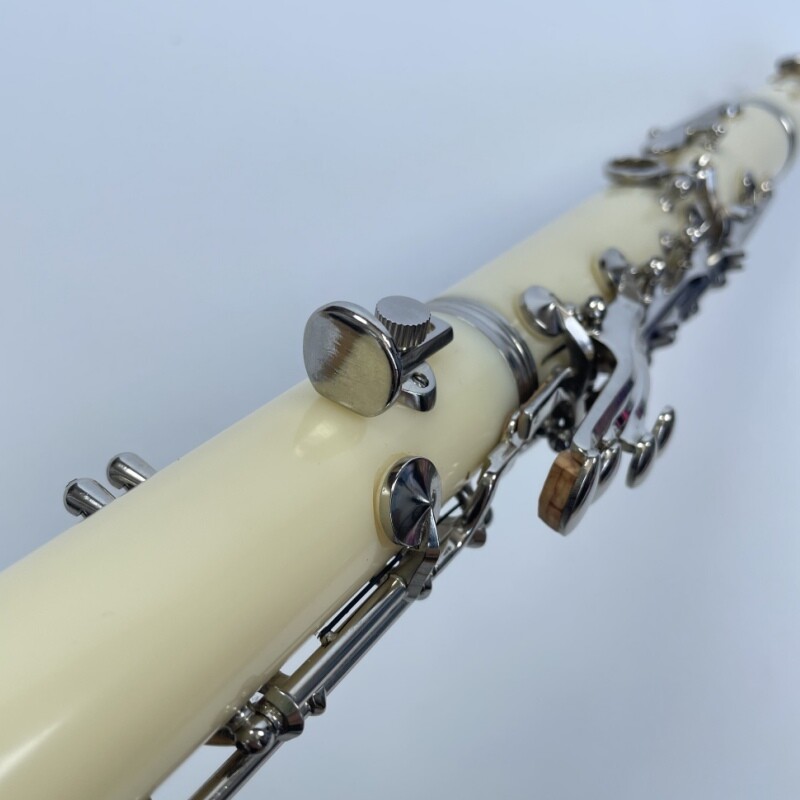 Afanti Color Blanco 17 Teclas Cuerpo ABS Teclas Niqueladas Clarinete