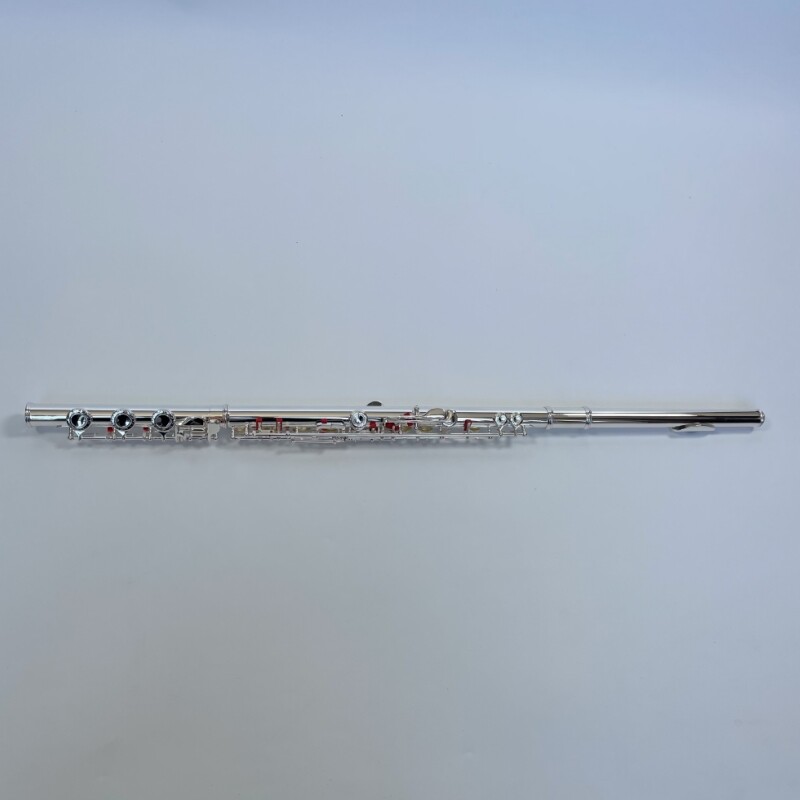 Afanti Flauta Tapa Flor 17 Agujeros Abiertos Plateada Grabada