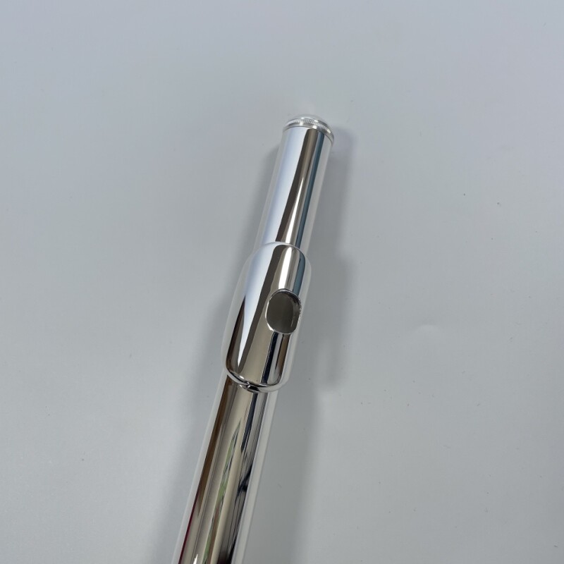 Afanti Flauta Tapa Flor 17 Agujeros Abiertos Plateada Grabada